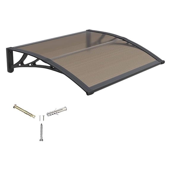 Awning for Door Entrance,24x40 inches Window Awnings for Doors Canopy Polycarbonate Cover Patio Door Awning UV Rain Snow Sunlight Protection Hollow Shee