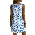 thumbnail image 5 of Womens Dresses Plus Size V-Neck Sleeveless Floral Printed Summer Flowy Casual Midi Dress Beach Vacation Sundresses with Pockets, 5 of 8