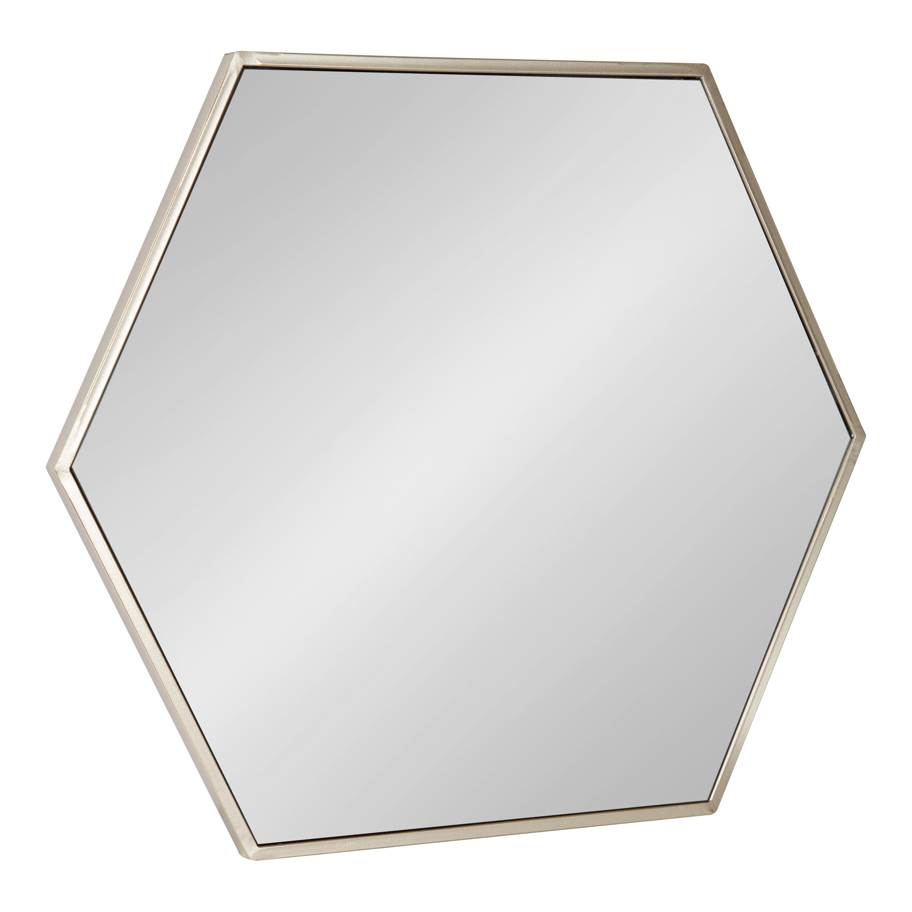 Elegant Silver Hexagon 29" Bathroom Wall Mirror