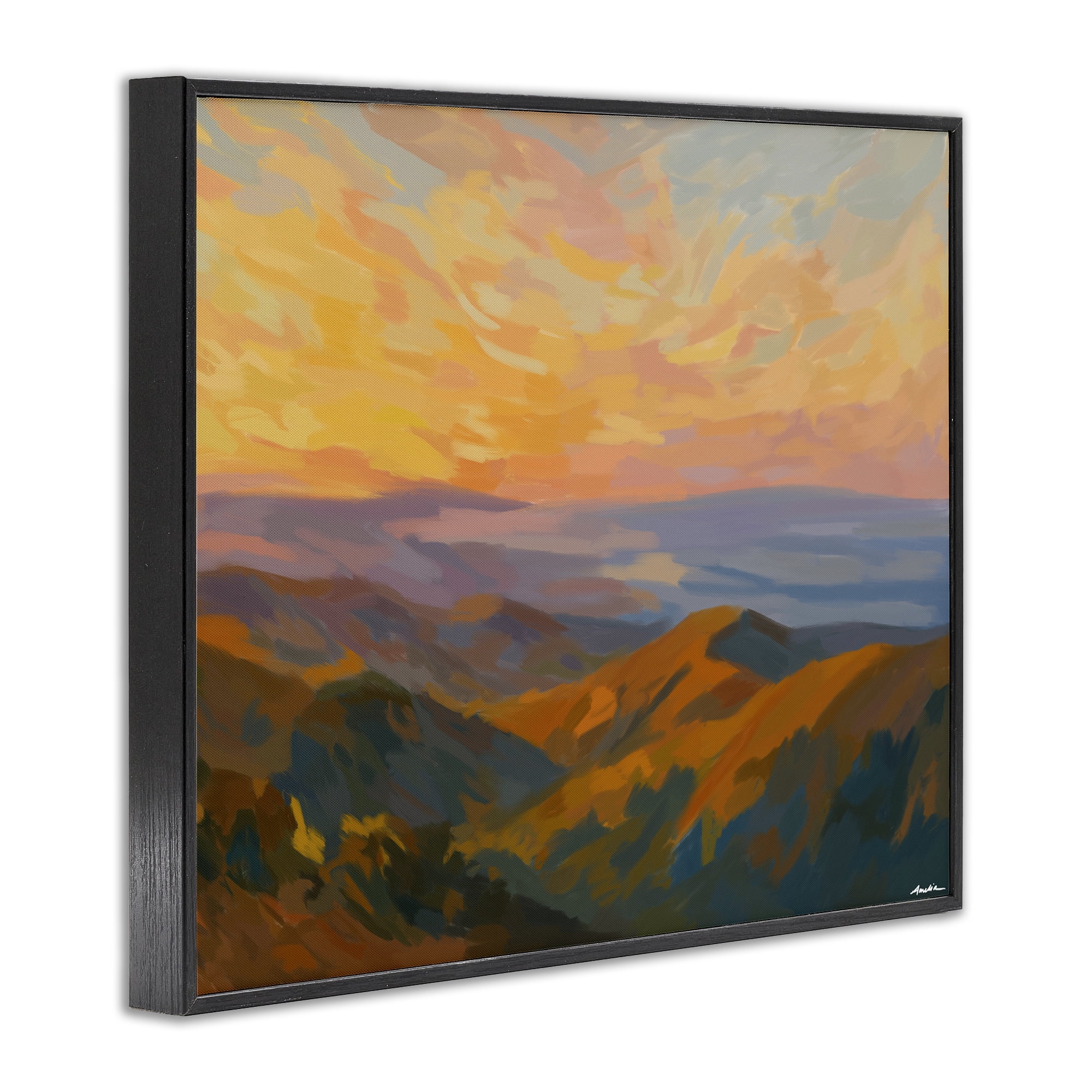 Stupell Industries California Sunset Landscape Black Framed Giclee Art, design by Amelia Noyes