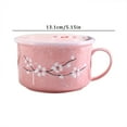 thumbnail image 3 of Uanit Ceramic Plum Blossom Instant Noodle Bowl with Lid Rice Handle Household Student Lunch Box Sealed Soup Ceramic Bento Bowl, 3 of 4