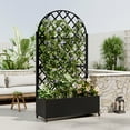 thumbnail image 4 of Fehomix 73" Metal Raised Garden Bed with Trellis & Wheels - Elevated Planter Box with Privacy Screen for Climbing Plants Vegetables, Outdoor Garden Box with Drainage, Tool-Free Assembly, 4 of 7