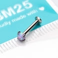 thumbnail image 4 of Fire Opal Prong Set Top Threadless Push-In Steel Labret, 4 of 4