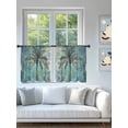 thumbnail image 4 of Sheer Curtains 45 Inch Length 2 Panels Set for Kitchen, Coastal Beach Tree Green Semi Sheer Curtains for Windows, Summer Vintage Tropical Plant Voile Window Treatments Rod Pocket Curtain, 4 of 7