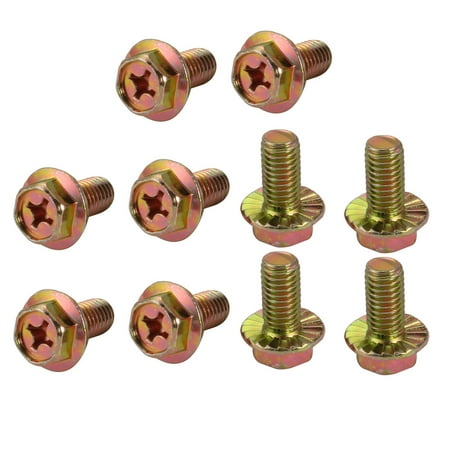 

Unique Bargains 10Pcs M8x16mm Yellow Zinc Plated Phillips Drive Serrated Flange Hex Head Bolt
