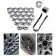 thumbnail image 4 of 20 unids / set Coche Tuerca de la rueda Tapa Exterior Decoración Reemplazo Auto Hub Tornillo Tornillo 17-21mm Anti-Rust Rust Buts Automobile Nuts Rims Plating Silver 17mm Inevent VI014417-01, 4 of 7
