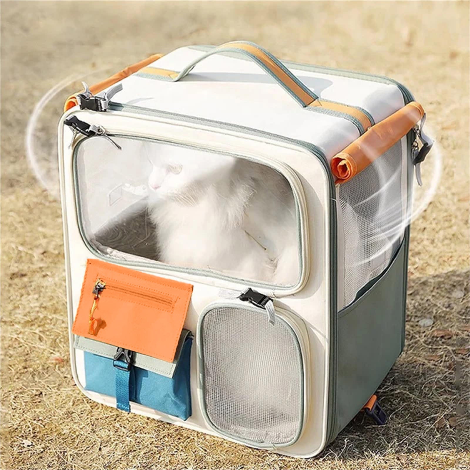 Expandable Cat Backpack Carrier, Airline Approved Pet Travel Backpack for Large Cats Small Dogs Ventilated Lightweight Outdoor Use(Gray,One Size)