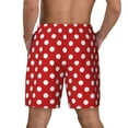 thumbnail image 4 of Uemuo Red Polka Dot Pattern Mens Swim Trunks Quick Dry Board Shorts with Mesh Lining, Stretch Beach Shorts Quick Dry No-Chafing Board Shorts-XX-Large, 4 of 9