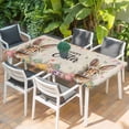 thumbnail image 2 of Easter Table Cloths for 6 Foot Rectangle Tables, Spring Rabbit Eggs Roses Colorful Flags Leaves Patio Waterproof Elastic Fitted Tablecloths, Washable Rectangular Table Cover for Camping, 2 of 8