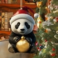 thumbnail image 4 of Christmas Cute Cartoon Panda Pattern Print Hanging Home Tree Pendant Christmas Tree Pendant Window Sill Car Pendant Backpack Pendant Christmas Home Decor 3.15 Inch, 4 of 6