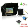 thumbnail image 4 of Détecteur de Poissons 15 m 1200 Tvl Caméra de Pêche sous-Marine sur Glace Moniteur 4,3 Pouces 10 Pcs Vision Nocturne LED Caméra 195 Degrés pour la Pêche, Facile à Utiliser, 4 of 7
