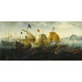 thumbnail image 2 of Aert Anthonisz 18x11 Gold Ornate Wood Frame and Double Matted Museum Art Print Titled - The Battle of Cadiz (Dutch and English Ships Attack the Spanish Armada) (1608), 2 of 4