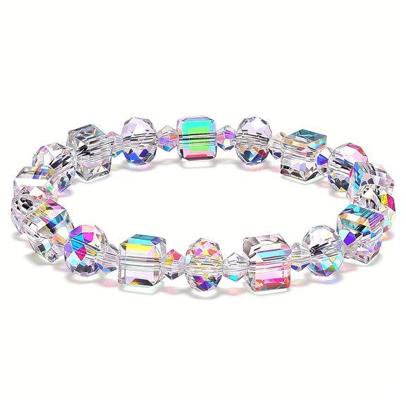 DESIGNICE 7-Inch Stretch Bracelet for Women, Beaded Crystal Bracelet in Multicolor