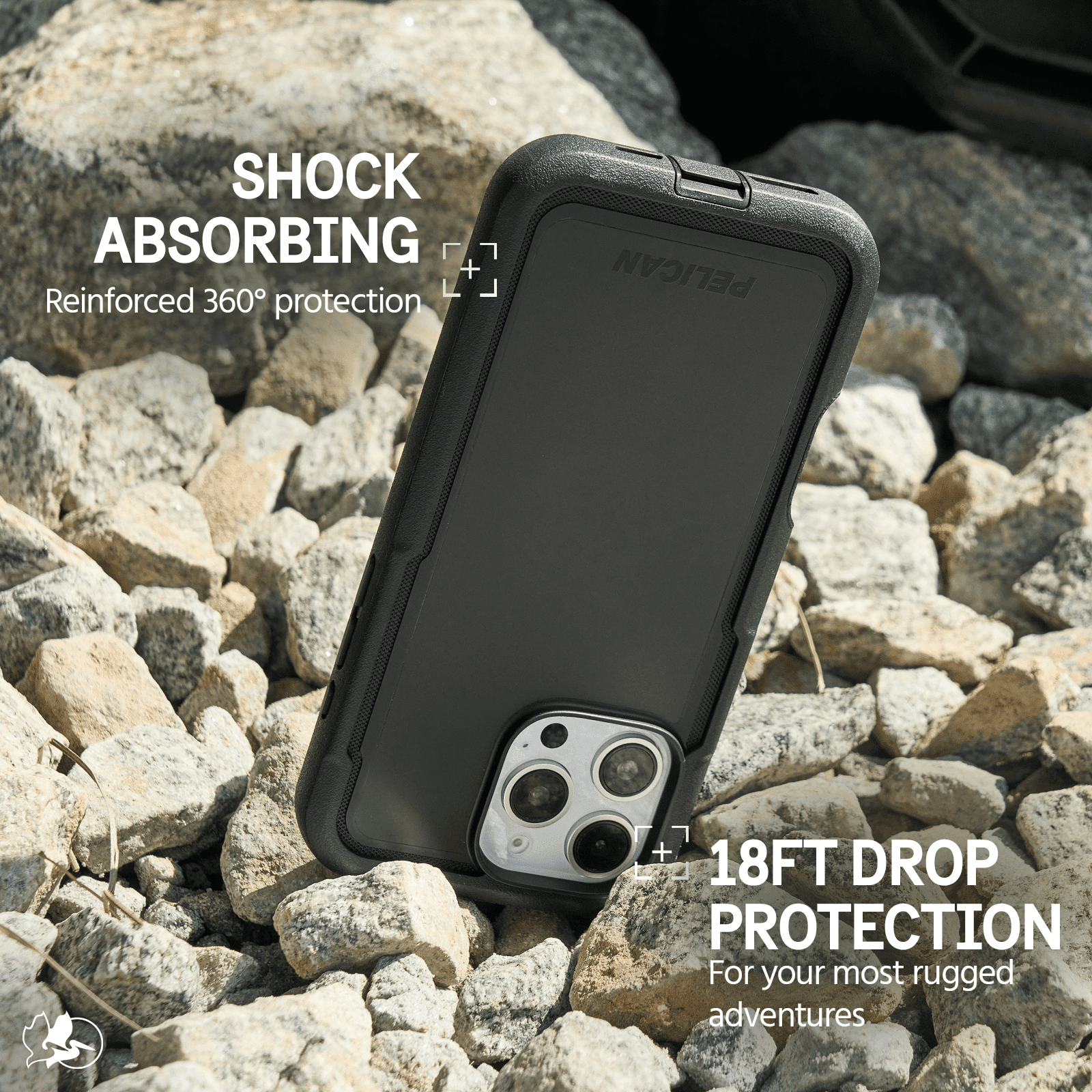 Pelican Voyager Apple iPhone 16 Pro MagSafe Compatible Case and Holster - Black