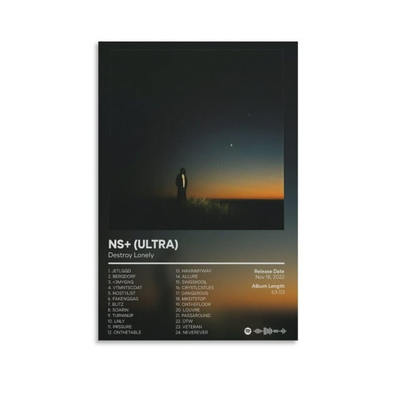 Album Cover Destroy Lonely NS Ultra Poster Canvas Wall Art Posters For Room Aesthetic And DecorCanvas Painting Wall Art Poster for Bedroom Living Room Decor