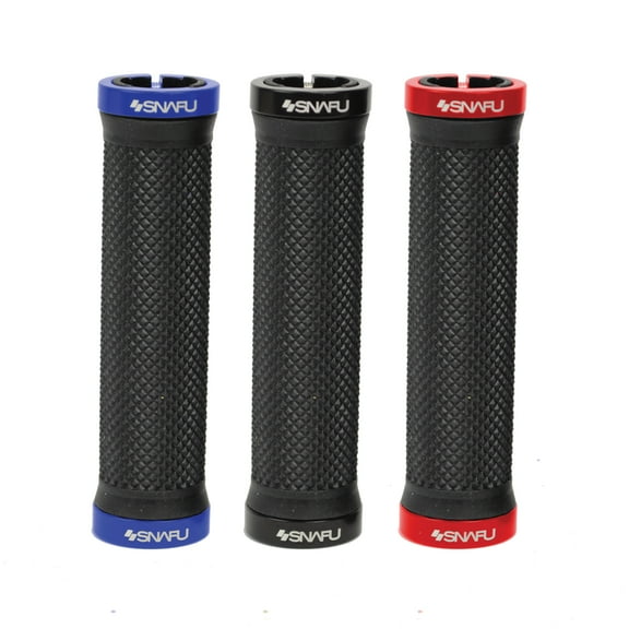 Snafu Lock on Mountain Bike Handlebar Grips (No Slip, Black)
