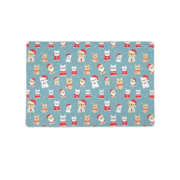 Christmas French Bulldog Pattern Mat Rectangle  -Image by Shutterstock,