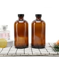 thumbnail image 2 of 2Pack 16oz Amber Glass Boston Round Bottles with  Air Tight Seal Phenolic Poly Cone Caps, Leak-Proof Brown Glass Containers for  Storing Condiments, Essential Oils, and Homemade Solutions, 2 of 6