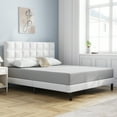 thumbnail image 2 of HAIIDE Queen Bed Frame, Queen Size Platform Bed With Fabric Upholstered Headboard,White, Easy Assembly, 2 of 8