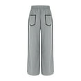thumbnail image 5 of WMTBSRSW Women's High Waisted Wide Leg Sweatpants with Tie Belt Y2k Barrel Sweatpants Baggy Lounge Pants Casual Boho Beach Trousers with Pockets, 5 of 7