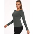 thumbnail image 5 of NELEUS Women's Stretch Thermal Warm Shirts Long Sleeve Workout Tops Running Athletic Base Layer,Dark Gray,US Size L, 5 of 8