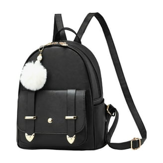 black leather small backpack for young women Cute Mini Backpack Purse Fashion School Bags PU Leather Casual Backpack for  Teens Women