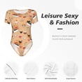 thumbnail image 6 of Rateoe Funny Sushi Printed Women Rash Guard Short Sleeve,Tummy control Swimsuit Surfing Swimsuit Bathing Suit Short-sleeved Onesie UPF 50+, 6 of 6