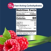 TRUEplus Glucose Tablets, Chewable, Raspberry Flavor, 15g Fast-Acting Carbs, 50 Count