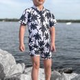 thumbnail image 2 of Toddler Baby Boy One Piece Swimsuit Infant Short Sleeve Zipper Bathing Suit Rash Guard Swimwear Beachwear Sunsuit, 2 of 7