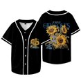 thumbnail image 1 of Jay Wheeler Veste de Baseball Botanique Tee Girasoles Album Merch Unisexe Col en V Manches Courtes T-Shirts, Style 4,L, 1 of 6