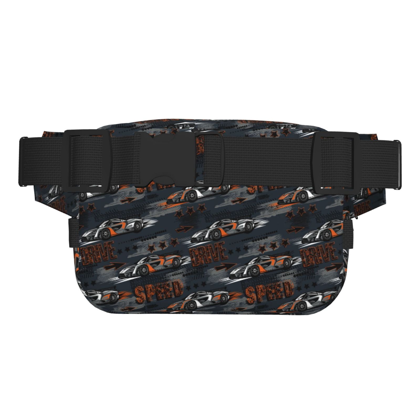 Picia Cool Sports Car Print Square Double-Layer Waist Bag Mini Adjustable Waist Belt Bag Exercise Running Travel Hiking