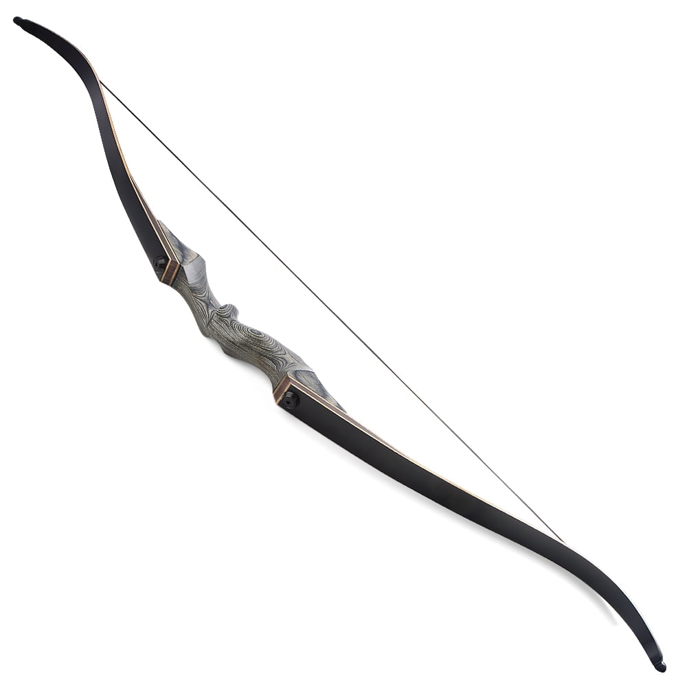 BLACK HUNTER 60" Wooden Takedown Recurve Bow for Archery Hunting, RH, 25-60 lbs at 28" Draw Length