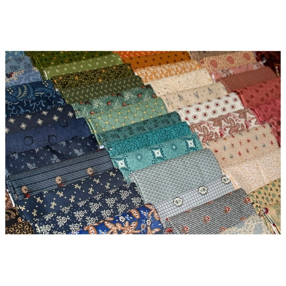 10 Fat Quarters - American Civil War Fat Quarter Bundle 1800's Historical Reproduction Quality Quilters Cotton Fabrics FQs M22801c