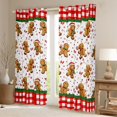 thumbnail image 2 of Homewish Xmas Gingerbread Man Black Out Curtains for Kids Children Teens,Geometric Plaid Stripes Curtains Pack of 2 (42x63 Each),Merry Christmas Bedroom Curtains,Lightweight Room Decor, 2 of 6