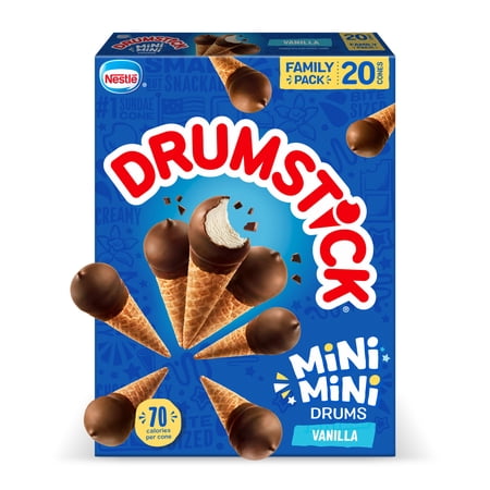 Drumstick Mini Drums Vanilla Sundae Cones, Kosher, 20 Count