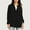 Black, variant on Hrsba Womens Casual Long Sleeve Sweatshirt Solid Color Collared Top with Pockets Half Button Front No Hood Sweatshirt for Winter