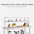 thumbnail image 3 of ATENOW 60'' x 36'' Stainless Steel Work Table, NSF Heavy Duty Commercial Food Prep Worktable with Overshelves & Adjustable Shelf, for Kitchen Prep Work, 3 of 7