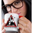 thumbnail image 2 of 3drose, Stickgirl Triangle Danger Sign, Hole in One Via Golf Cart Dude, 15oz Two-tone Red Mug, 2 of 6
