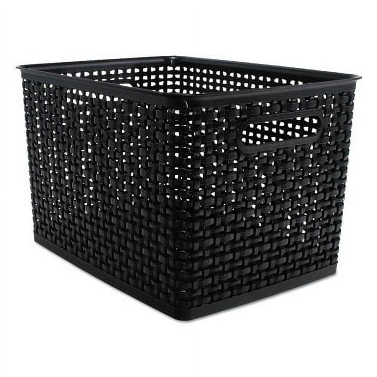 Weave Bins, 13.88 x 10.5 x 8.75, Black, 2/Pack Weave Bins, 13.88 x 10.5 x 8.75, Black, 2/Pack