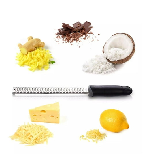 Multipurpose Stainless Steel Cheese Grater and Zester - Handheld Flat Tool for Ginger, Lemon, and More TIKA