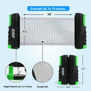 GSE Games & Sports Expert Retractable Ping Pong Net & Post. Portable Replacement Anywhere Table Tennis Net for Any Tables. Great for Indoor/Outdoor Game, Travel, Home Use (Black)