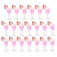 thumbnail image 1 of Lot de 20 mini verres à cocktail pour maison de poupée, simulation de scène de vie, échelle 1/12, jouet, décoration de maison de poupée, rose, 1 of 4