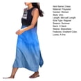 thumbnail image 7 of sunsanly Summer Women Dress Gradient Colorblock Sleeveless O Neck Loose Mid-calf Length Dating Party Vacation Beach Midi Dress, 7 of 7