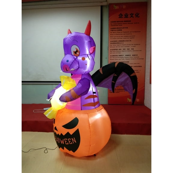 Wicks Outdoor Living 5 Ft Dinosaur Inflatable with LED Lights, Halloween