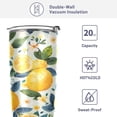 thumbnail image 4 of SKYSONIC Lemons Tumbler Stainless Steel Double Wall Vacuum Reusable Insulated Mug with Straw and Built-in Coaste for Cold and Hot Beverages, 20oz, 4 of 7