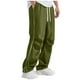 thumbnail image 2 of Amzcrzy Pantalones Paracaidistas Hombre Color Liso Rayas Urbana Chándal Holgados Pierna Recta Ancha Cintura Elástica Transpirables Ligeros Tallas S-3XL Verde, 2 of 9