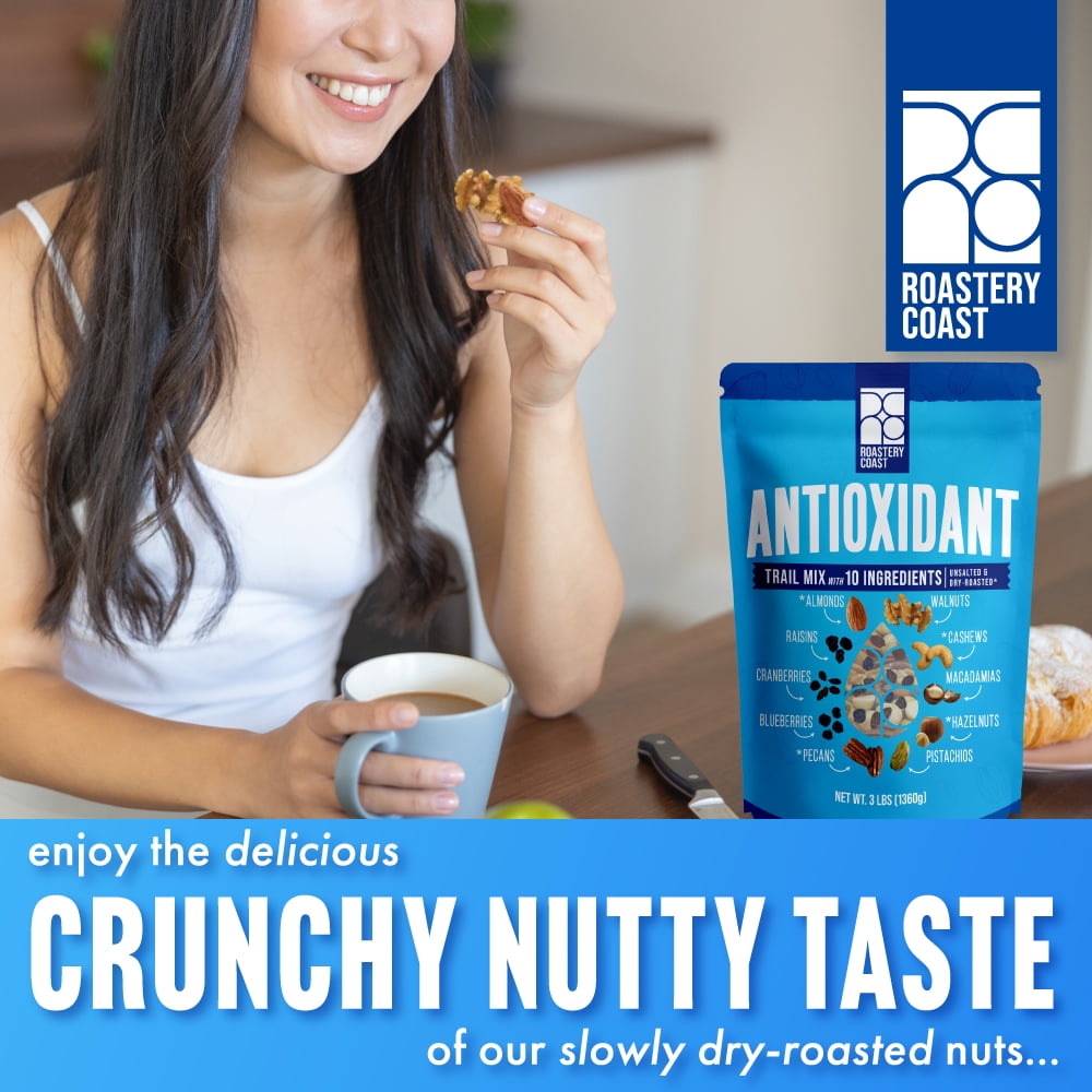 Roastery Coast Antioxidant Mix 3lb | Nuts Snack Mix | Deluxe assorted snack | nut snacks | healthy snacks for adults | dry fruits | nut mix