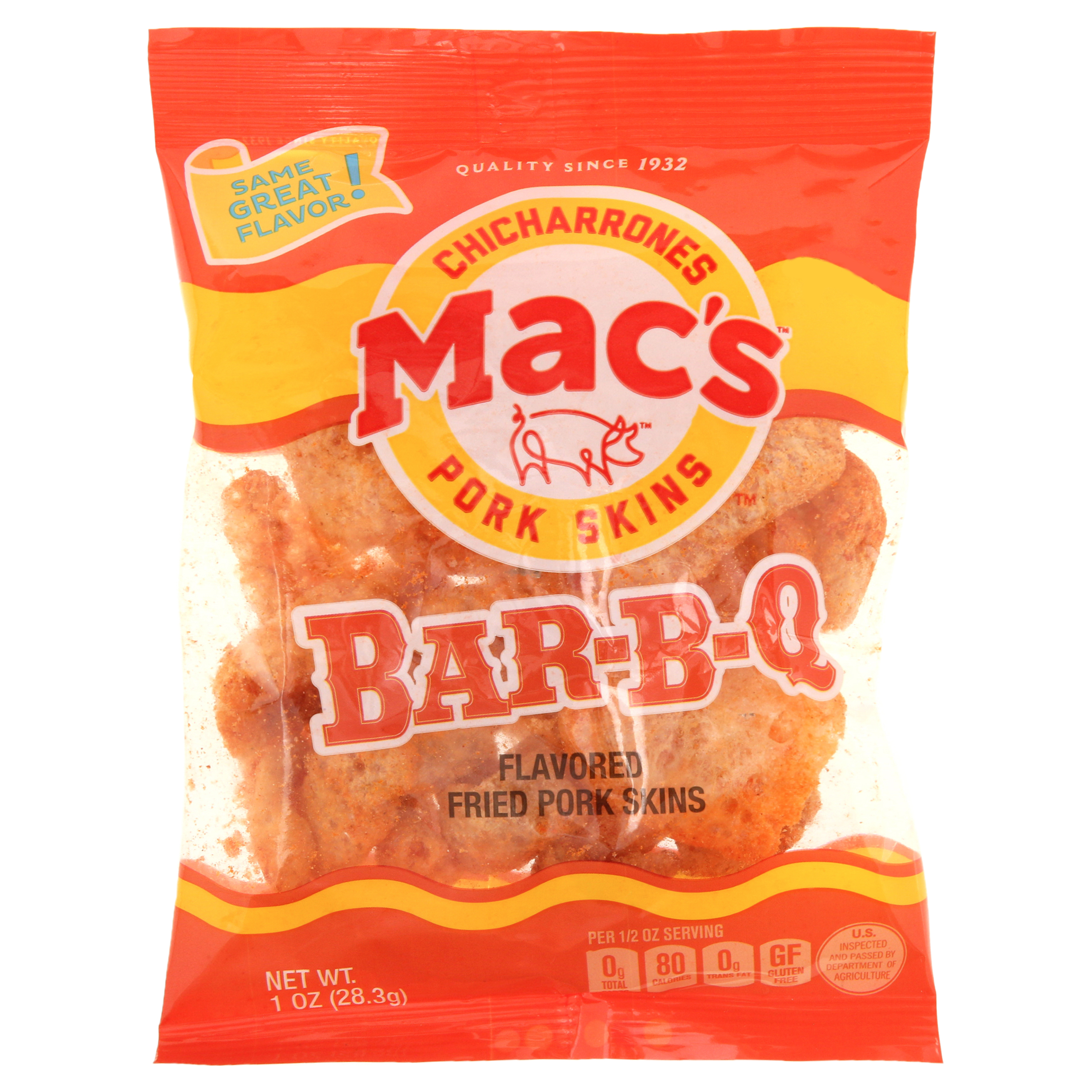 Mac's Chicharrones Variety Pack Crispy Fried Pork Skins, 1 oz , 10 Ct, Original, BBQ, Salt & Pepper