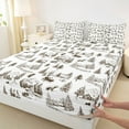 thumbnail image 3 of Homewish Teens Rustic Farmhouse Bed Sheets, Pine Tree Botanical King Sheets, Cartoon Bear Animal Sheet Set, Luxury Bedroom Decor, 4 Pieces, 3 of 7