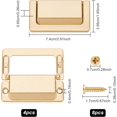 thumbnail image 2 of 4Pcs Alloy Recessed Pull Handle 2.9x1.5 inch Light Gold Flush Pull Ring Handles with 2Pcs Screw for Sliding Door Cabinet Drawer Wardrobe Handle DIY, 2 of 6